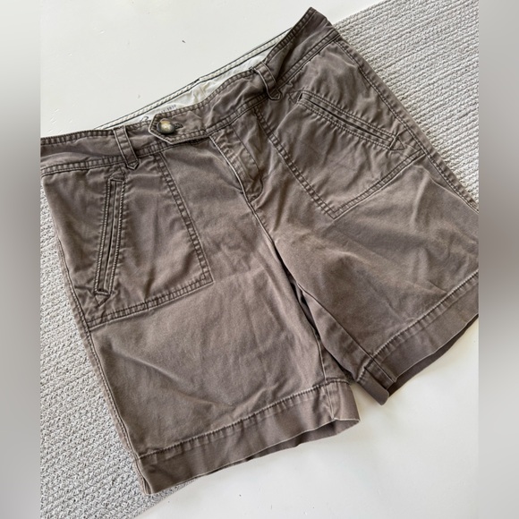 Vintage Eddie Bauer 90s Y2K Mercer Brown Cotton Bermuda Shorts Low Rise Size 6 - Picture 8 of 8